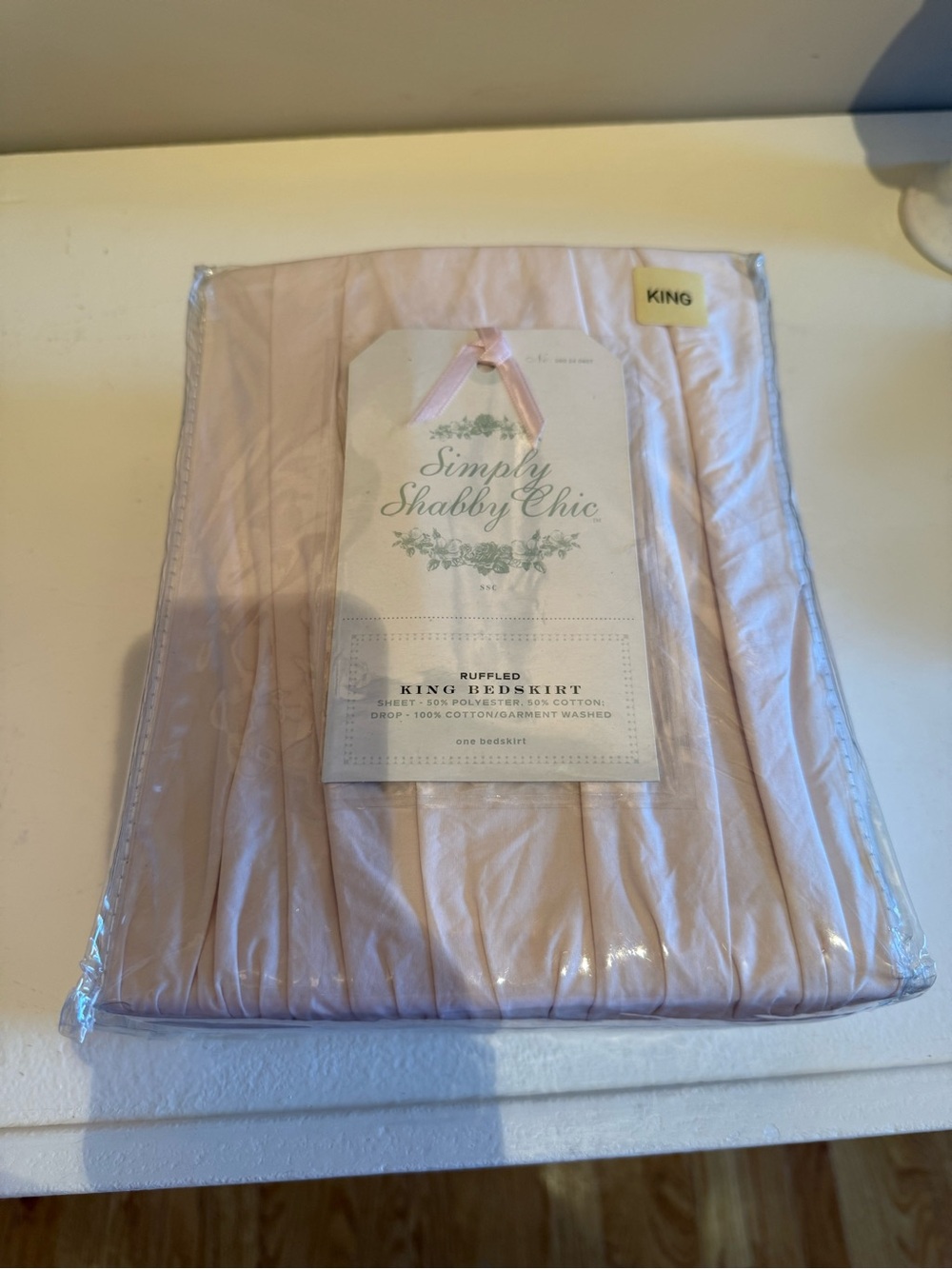 Simply Shabby Chic Ruffled King Bedskirt in Light Blush